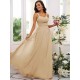Classy Ruched Chiffon Straps Sleeveless Bridesmaid Dresses