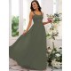 Classy Ruched Chiffon Straps Sleeveless Bridesmaid Dresses