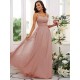 Classy Ruched Chiffon Straps Sleeveless Bridesmaid Dresses