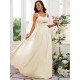 Classy Ruched Chiffon Straps Sleeveless Bridesmaid Dresses