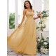 Classy Ruched Chiffon Straps Sleeveless Bridesmaid Dresses