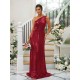 Modern Ruched Sequins One Shoulder Sleeveless Bridesmaid Dresses