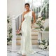 Modern Ruched Sequins One Shoulder Sleeveless Bridesmaid Dresses