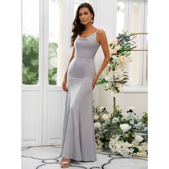 Designer Ruffles Square Sleeveless Bridesmaid Dresses