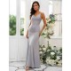 Designer Ruffles Square Sleeveless Bridesmaid Dresses