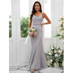 Designer Ruffles Square Sleeveless Bridesmaid Dresses
