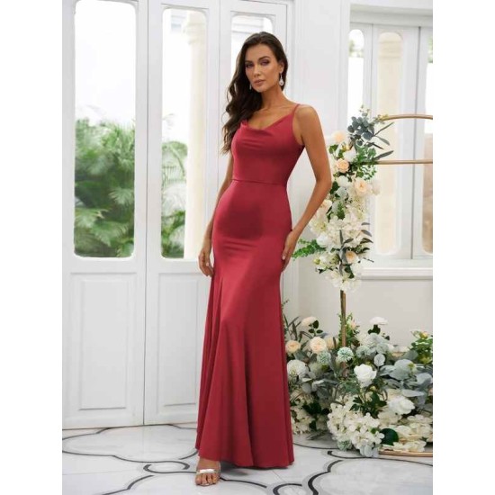 Designer Ruffles Square Sleeveless Bridesmaid Dresses