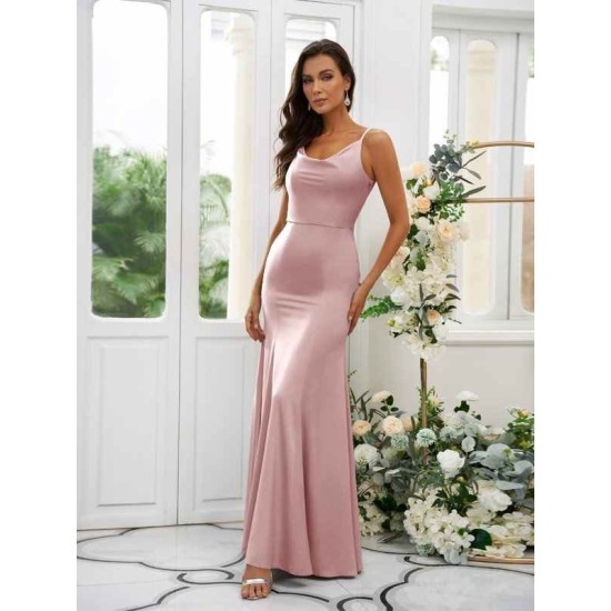 Designer Ruffles Square Sleeveless Bridesmaid Dresses