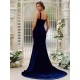 Mermaid Gorgeous Velvet Ruffles Straps Sleeveless Bridesmaid Dresses
