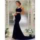 Mermaid Gorgeous Velvet Ruffles Straps Sleeveless Bridesmaid Dresses