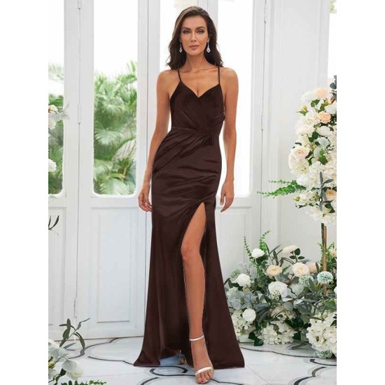 Charming Ruched Spaghetti Straps Sleeveless Bridesmaid Dresses