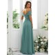 Classy Ruched Chiffon Off-the-Shoulder Sleeveless Bridesmaid Dresses