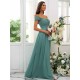 Classy Ruched Chiffon Off-the-Shoulder Sleeveless Bridesmaid Dresses