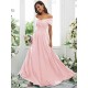 Classy Ruched Chiffon Off-the-Shoulder Sleeveless Bridesmaid Dresses