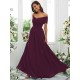 Classy Ruched Chiffon Off-the-Shoulder Sleeveless Bridesmaid Dresses