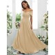 Classy Ruched Chiffon Off-the-Shoulder Sleeveless Bridesmaid Dresses