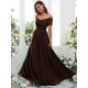 Classy Ruched Chiffon Off-the-Shoulder Sleeveless Bridesmaid Dresses