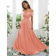 Classy Ruched Chiffon Off-the-Shoulder Sleeveless Bridesmaid Dresses