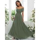 Classy Ruched Chiffon Off-the-Shoulder Sleeveless Bridesmaid Dresses