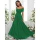 Classy Ruched Chiffon Off-the-Shoulder Sleeveless Bridesmaid Dresses