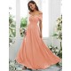 Classy Ruched Chiffon Off-the-Shoulder Sleeveless Bridesmaid Dresses