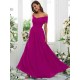 Classy Ruched Chiffon Off-the-Shoulder Sleeveless Bridesmaid Dresses
