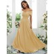 Classy Ruched Chiffon Off-the-Shoulder Sleeveless Bridesmaid Dresses