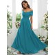 Classy Ruched Chiffon Off-the-Shoulder Sleeveless Bridesmaid Dresses