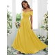 Classy Ruched Chiffon Off-the-Shoulder Sleeveless Bridesmaid Dresses