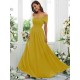 Classy Ruched Chiffon Off-the-Shoulder Sleeveless Bridesmaid Dresses