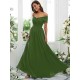 Classy Ruched Chiffon Off-the-Shoulder Sleeveless Bridesmaid Dresses