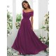 Classy Ruched Chiffon Off-the-Shoulder Sleeveless Bridesmaid Dresses