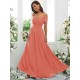Classy Ruched Chiffon Off-the-Shoulder Sleeveless Bridesmaid Dresses