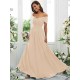 Classy Ruched Chiffon Off-the-Shoulder Sleeveless Bridesmaid Dresses
