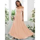 Classy Ruched Chiffon Off-the-Shoulder Sleeveless Bridesmaid Dresses