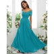 Classy Ruched Chiffon Off-the-Shoulder Sleeveless Bridesmaid Dresses