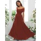 Classy Ruched Chiffon Off-the-Shoulder Sleeveless Bridesmaid Dresses