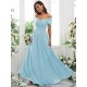 Classy Ruched Chiffon Off-the-Shoulder Sleeveless Bridesmaid Dresses