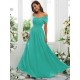 Classy Ruched Chiffon Off-the-Shoulder Sleeveless Bridesmaid Dresses