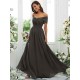 Classy Ruched Chiffon Off-the-Shoulder Sleeveless Bridesmaid Dresses