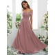 Classy Ruched Chiffon Off-the-Shoulder Sleeveless Bridesmaid Dresses