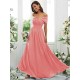 Classy Ruched Chiffon Off-the-Shoulder Sleeveless Bridesmaid Dresses