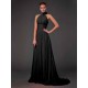 Charming Halter Sleeveless Hand-Made Flower Long Chiffon Bridesmaid Dresses