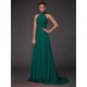 Charming Halter Sleeveless Hand-Made Flower Long Chiffon Bridesmaid Dresses