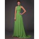 Charming Halter Sleeveless Hand-Made Flower Long Chiffon Bridesmaid Dresses