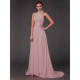 Charming Halter Sleeveless Hand-Made Flower Long Chiffon Bridesmaid Dresses