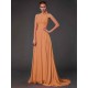 Charming Halter Sleeveless Hand-Made Flower Long Chiffon Bridesmaid Dresses