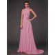 Charming Halter Sleeveless Hand-Made Flower Long Chiffon Bridesmaid Dresses