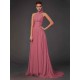 Charming Halter Sleeveless Hand-Made Flower Long Chiffon Bridesmaid Dresses