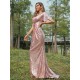 Classy V-Neck Sequins Short Sleeves Bridesmaid Dresses